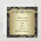 Invitations Black Gold Black Damask Party (Dos)