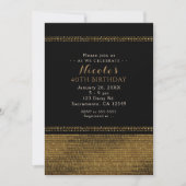 Invitations Black & Gold Chic Sparkling Glam Party (Devant)