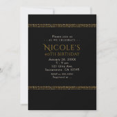 Invitations Black & Gold Chic Sparkling Glam Party (Devant)