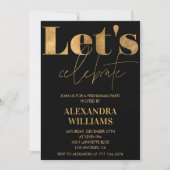 invitations Black Gold Friendsmas Célébrons (Devant)