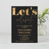 invitations Black Gold Friendsmas Célébrons (Debout devant)