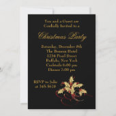 Invitations Black Gold Holly Christmas Party (Dos)