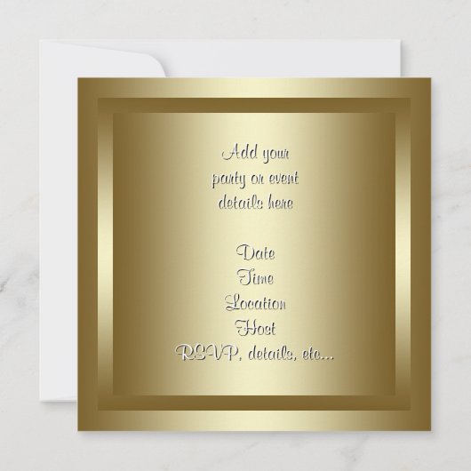 Invitations Black Gold Masquerade Party (Dos)