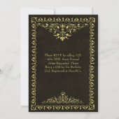Invitations Black/Gold Vintage 50e/Anniversaire/Fê (Dos)
