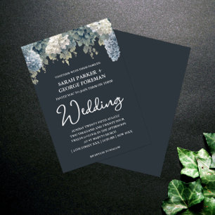 Invitations Black Green Wedding de la Marine