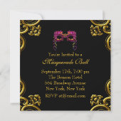 Invitations Black Hot Rose Masquerade Party (Dos)