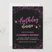 Invitations Black Pink 29e anniversaire Dîner (Devant)