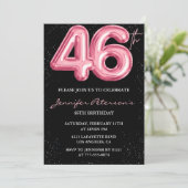 Invitations Black Pink 46e anniversaire Ballons Gl (Debout devant)