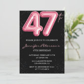 Invitations Black Pink 47e anniversaire Ballons Gl (Debout devant)