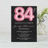 Invitations Black Pink à 84e anniversaire Ballons (Debout devant)