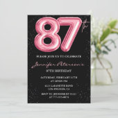 Invitations Black Pink à 87e anniversaire Ballons (Debout devant)