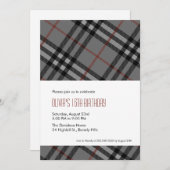 Invitations Black Plaid De Designer (Devant / Derrière)