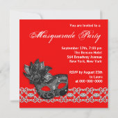 Invitations Black Red Masquerade Party (Dos)