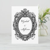 Invitations Black Vintage Frame Wedding (Debout devant)