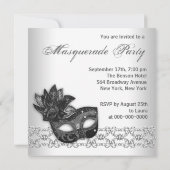 Invitations Black White Masquerade Party (Dos)