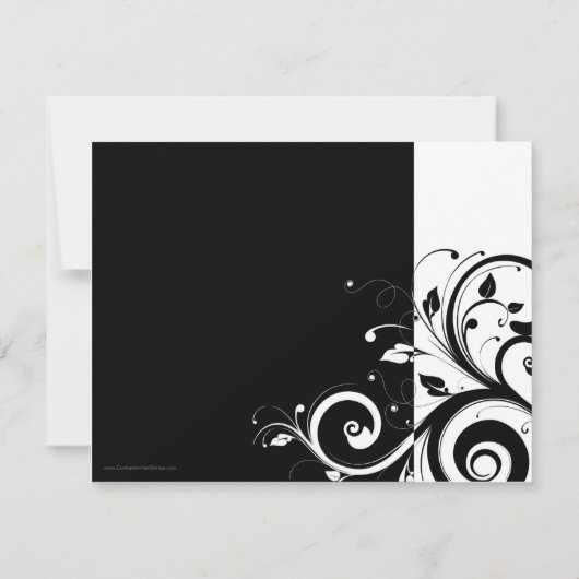 Invitations Black+White Reverse Swirl 40e partie (Dos)