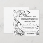 Invitations Black White Wedding Annonces (Devant / Derrière)