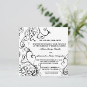 Invitations Black White Wedding Annonces (Debout devant)