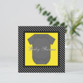 Invitations Black Yellow Baby Shower (Debout devant)
