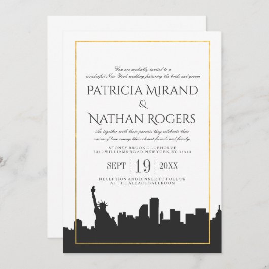 Invitations blanches classiques d'un mariage de (Devant / Derrière)