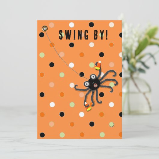 Invitations blanches de la fête d'Halloween (Debout devant)