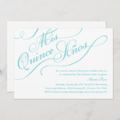 Invitations blanches et élégantes de Quinceanera (Devant / Derrière)