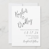 Invitations blanches minimalistes Mariages (Devant)