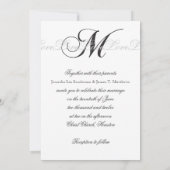 Invitations blanches noires de mariage du (Dos)