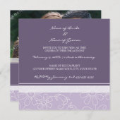 Invitations blanches pourpres de partie de (Devant / Derrière)