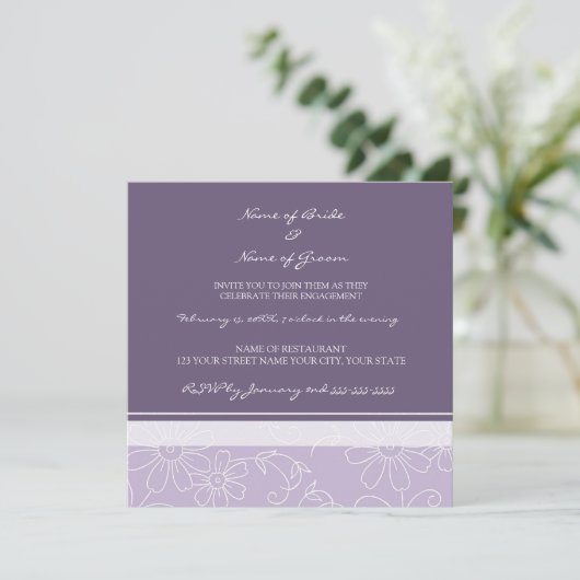 Invitations blanches pourpres de partie de (Debout devant)