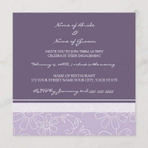 Invitations blanches pourpres de partie de
