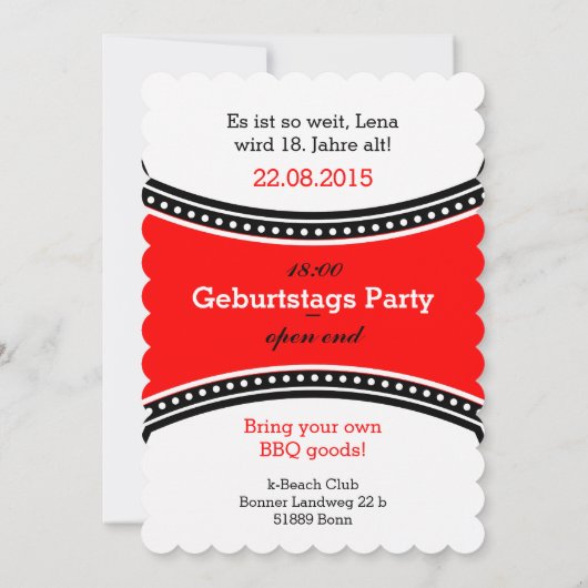 Invitations blanches rouges (Dos)