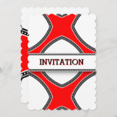 Invitations blanches rouges (Devant / Derrière)