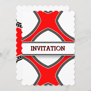 Invitations blanches rouges