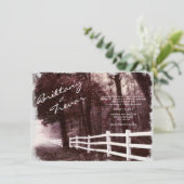 Invitations blanches rustiques de mariage d'arbre (Debout devant)