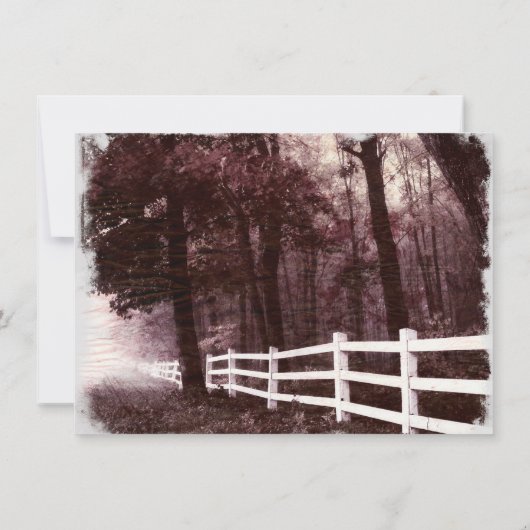 Invitations blanches rustiques de mariage d'arbre (Dos)