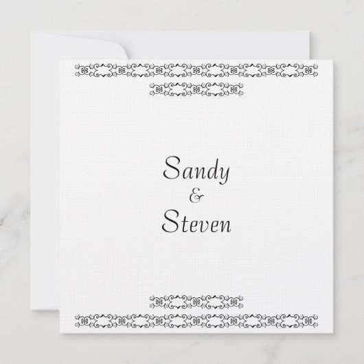 Invitations blanches simples de mariage (Dos)