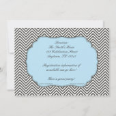 Invitations bleues de baby shower de moustache et (Dos)