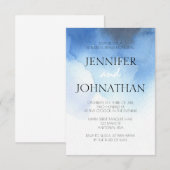 Invitations bleues de dîner de répétition de plage (Devant / Derrière)