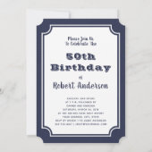 Invitations bleues de fête d'anniversaire d'année (Dos)