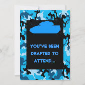 Invitations bleues de fête d'anniversaire de (Dos)