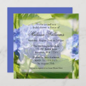 Invitations bleues de Fête de la mariée (Devant / Derrière)