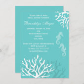 Invitations bleues de Fête de la mariée (Devant / Derrière)