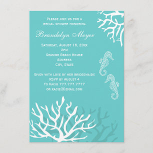 Invitations bleues de Fête de la mariée