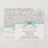 Invitations bleues de Fête de la mariée de diamant (Devant / Derrière)