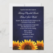 Invitations bleues de mariage de tournesol de (Dos)