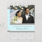 Invitations bleues de renouvellement de voeu de (Devant / Derrière)