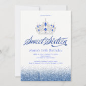 Invitations bleues de sweet sixteen de saphir (Devant)