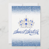 Invitations bleues de sweet sixteen de saphir (Dos)