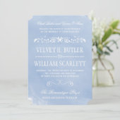 Invitations bleues en pastel de mariage (Debout devant)